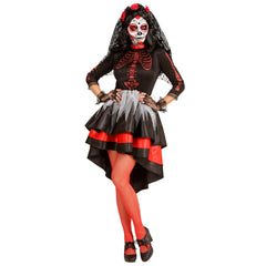 Déguisement Jour Des Morts Avec Voile à Fleurs Adulte / Costume Fiancée Zombie Mexicain Femme / La Maison Du Déguisement