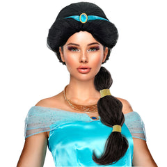 Perruque Jasmine Tresse Noire avec Bandeau / Perruque Jasmine / Perruque Princesse Arabe / La Maison Du Déguisement