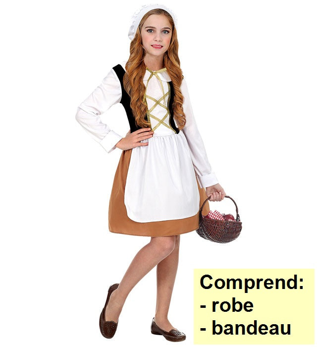 Déguisement de Servante Médiévale Enfant / Costume Robe Moyen Âge Fille du village / La Maison Du Déguisement