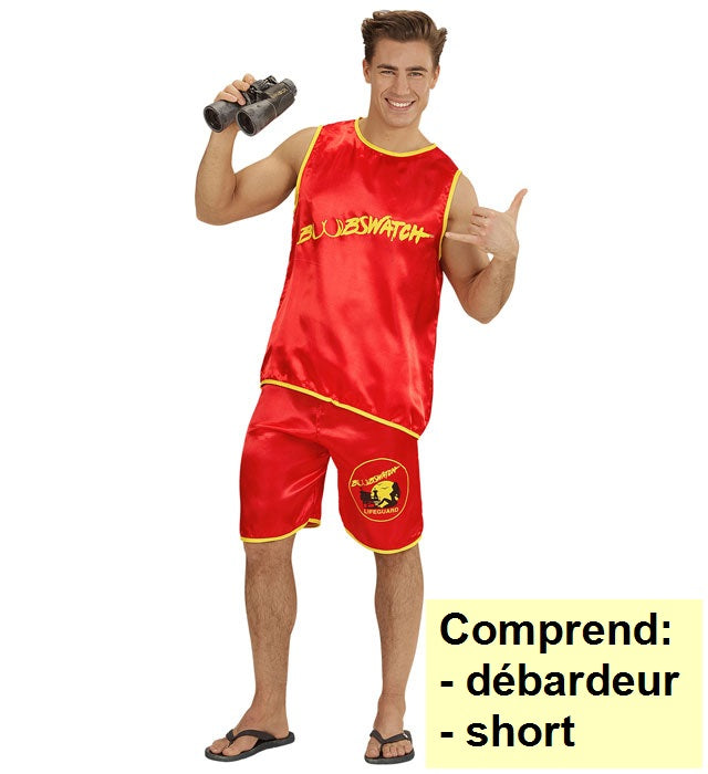 Déguisement Boobs Watch Homme / Costume Baywatch Adulte / Costume Alerte à malibu Rouge / La Maison Du Déguisement