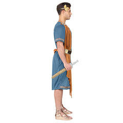 Location Déguisement Empereur Romain Bleu Adulte / Location Costume César Bleu Homme / Location Costume Grec Bleu / La Maison Du Déguisement