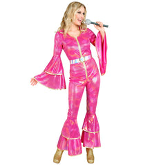 Déguisement Mode Années 70 Style Disco / Costume combinaison Disco Abba Rose / La maison du déguisement