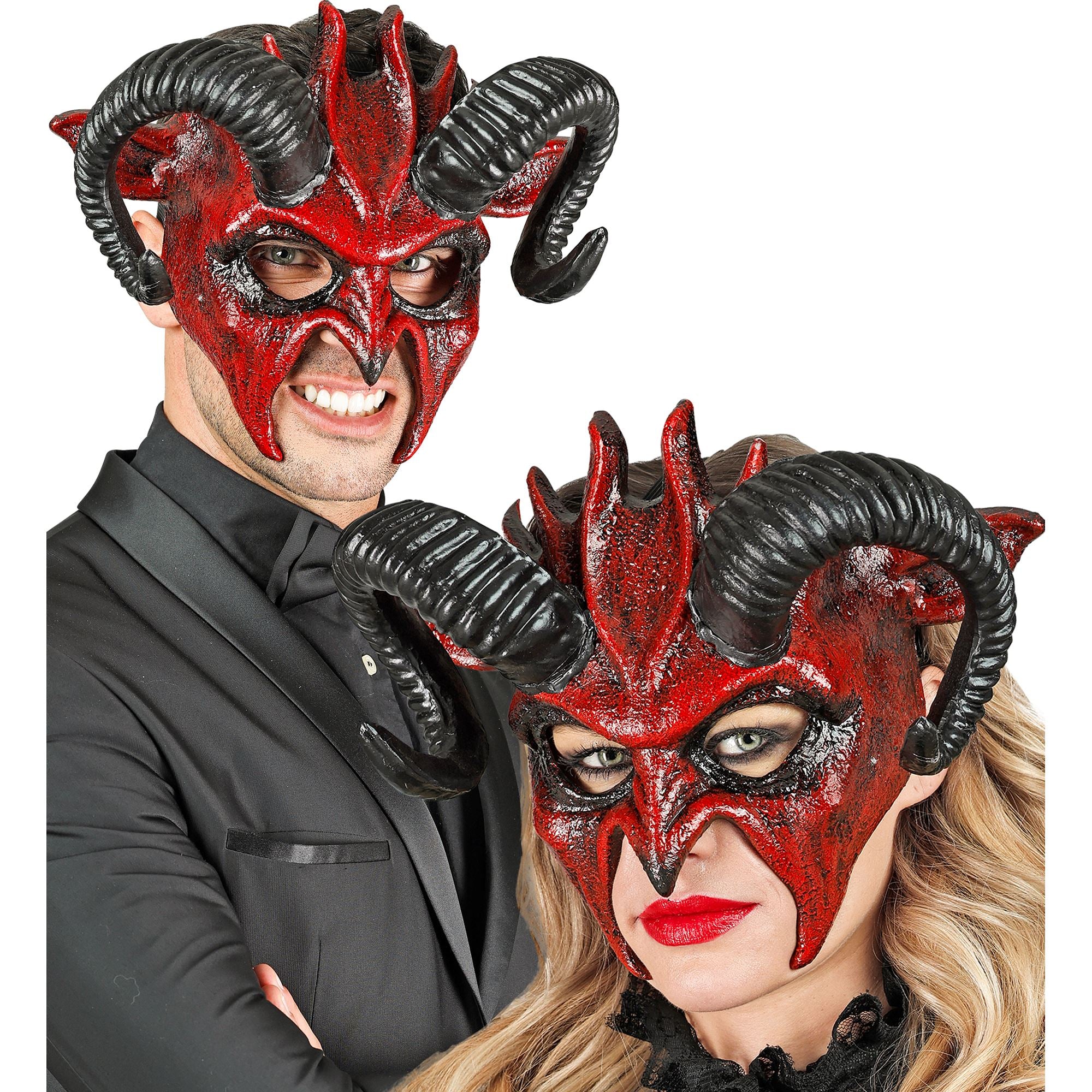 Masque Commedia Dell'arte Diable / Masque Diable Rouge Luxe / La Maison Du Déguisement