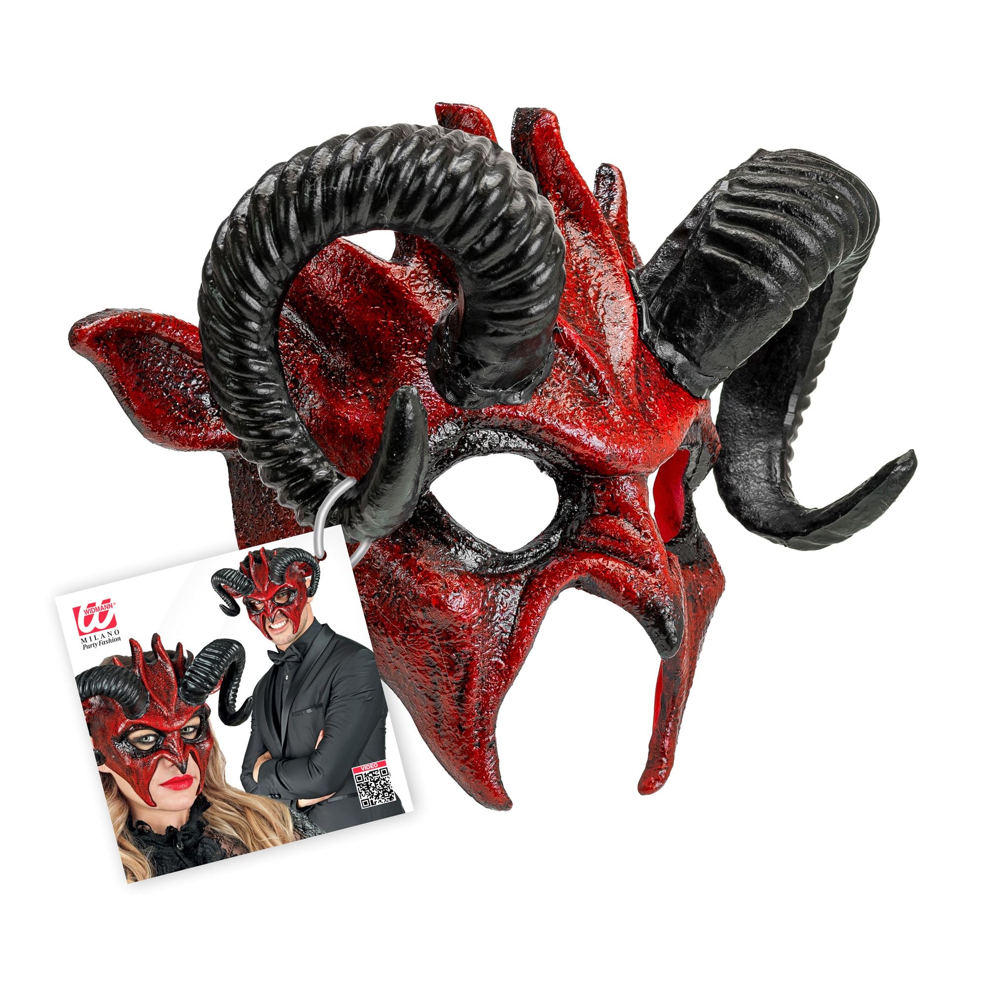 Masque Commedia Dell'arte Diable / Masque Diable Rouge Luxe / La Maison Du Déguisement