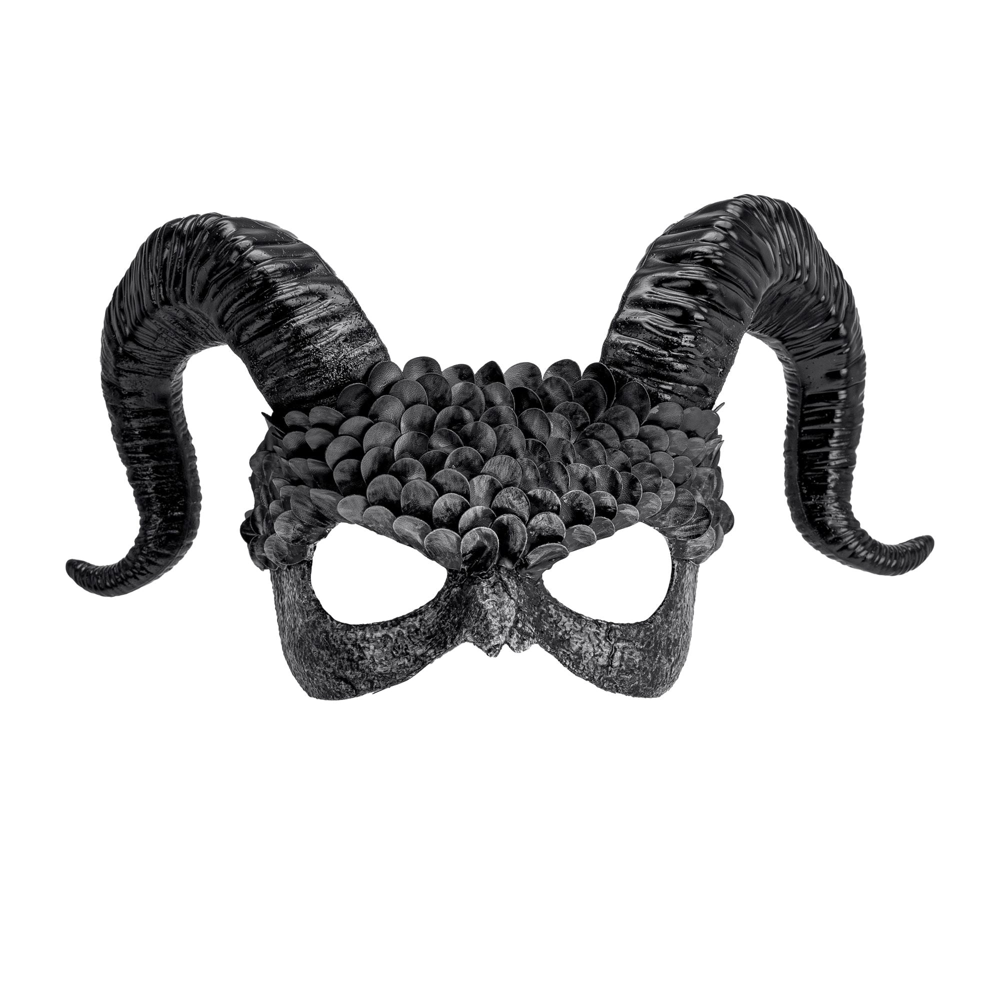 Masque Commedia Dell'arte Démon / Masque Démon Avec Cornes Ange Noir / Masque Halloween Démon Noir / La Maison Du Déguisement