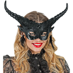 Masque Théâtre Diable Noir / Masque Démon avec Cornes Noir / la Maison Du Déguisement