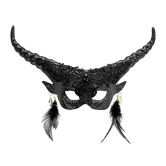 Masque Théâtre Diable Noir / Masque Démon avec Cornes Noir / la Maison Du Déguisement