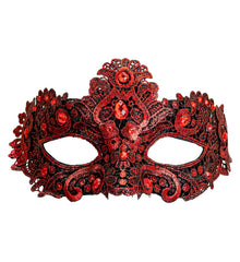 Masque Théâtre Rouge / Loup Vénitien Dentelle Rouge / Masque Dentelle Rouge / La Maison Du Déguisement