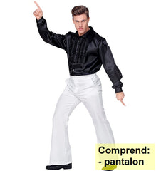 Pantalon Pattes d’éléphant Blanc / Pantalon Disco Année 70 / 80s Groovy Style Blanc / La Maison Du Déguisement