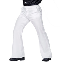 Pantalon Pattes d’éléphant Blanc / Pantalon Disco Année 70 / 80s Groovy Style Blanc / La Maison Du Déguisement