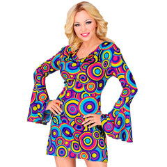 Déguisement Robe Disco Groovy 70s Bleu / Costume Robe Bulles Psyché bleu / Robe Disco Bleu / La Maison Du Déguisement