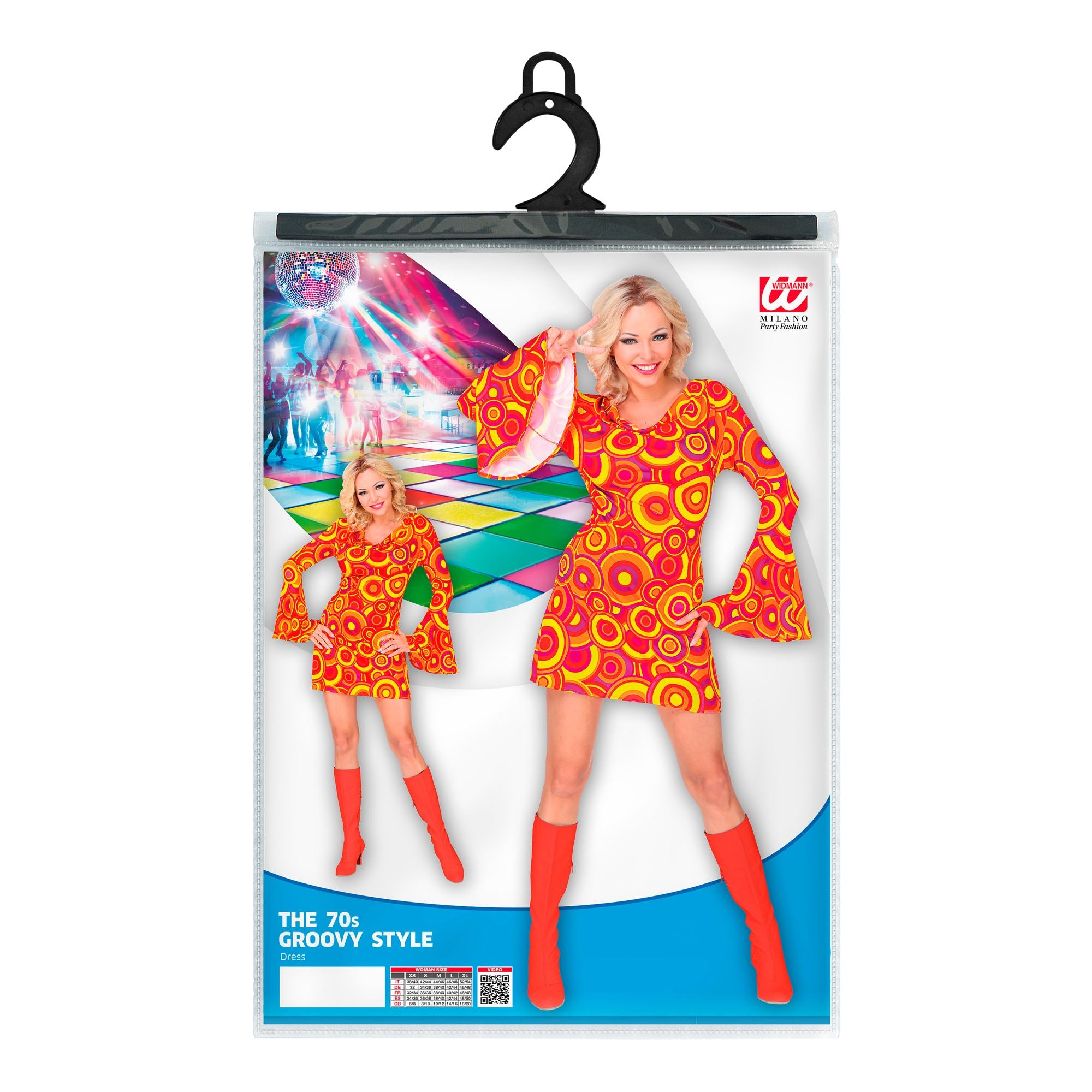 Déguisement Robe Disco Groovy 70s Orange / Costume Robe Bulles Psyché Orange / Robe Disco Orange / La Maison Du Déguisement