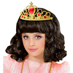 Diadème princesse avec pierre Rouge Or / Couronne princesse avec Rouge Dorée / La Maison du Déguisement
