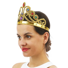 Couronne de Reine Dorée / Couronne de Reine Or Avec Pierres / La Maison Du Déguisement