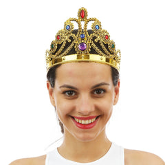 Couronne de Reine Dorée / Couronne de Reine Or Avec Pierres / La Maison Du Déguisement
