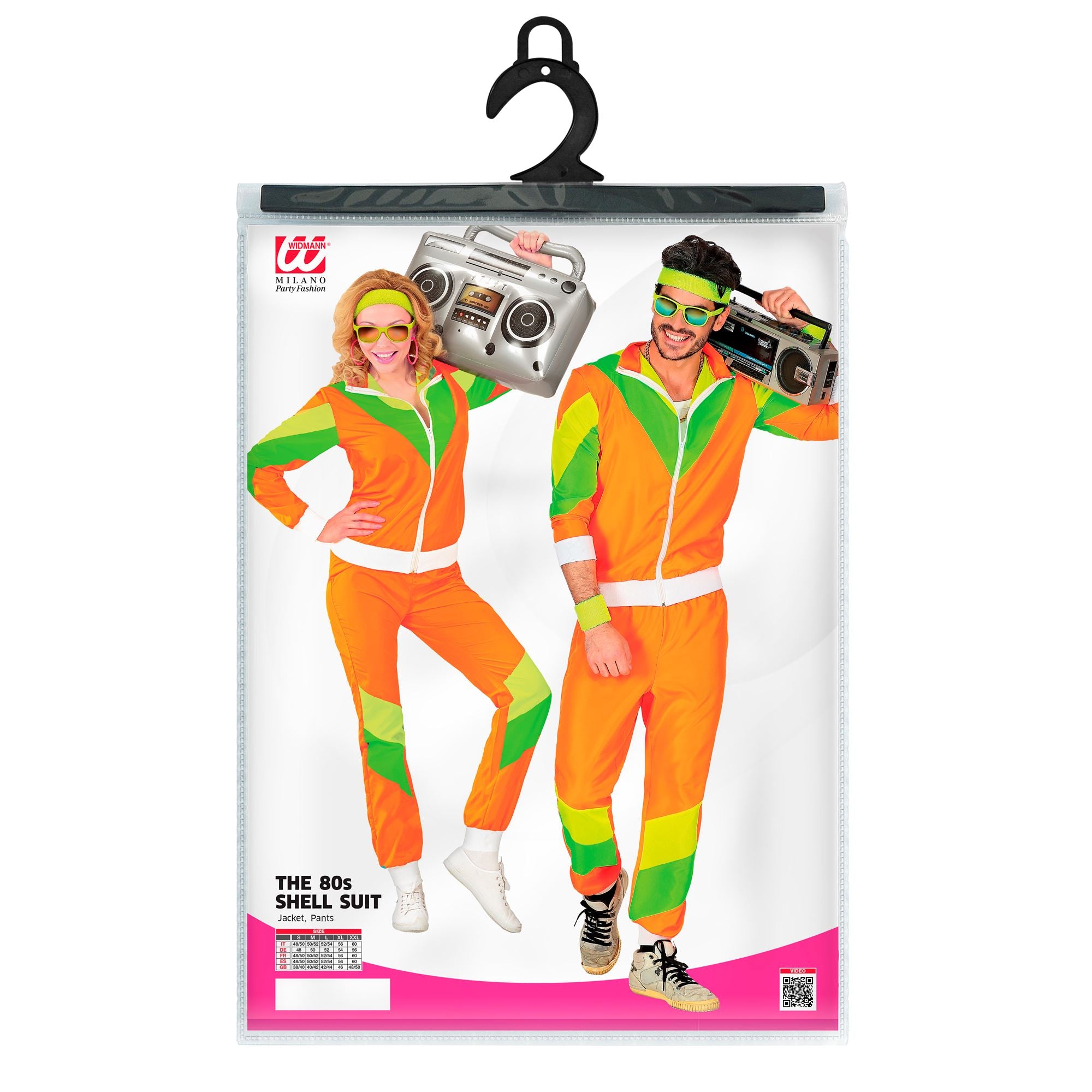 Déguisement Survêtement Années 80s Orange Fluo Homme / Costume Jogging année 80 orange fluo Homme / La Maison Du Déguisement