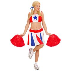 Pompon Rouge De Cheerleader / Pom Pom Rouge Luxe / La Maison Du Déguisement