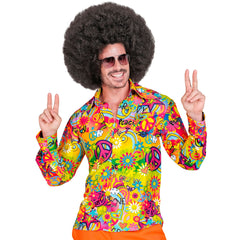 Chemise Hippie Fleurs / Chemise Disco Année 60s Fashion / La Maison Du Déguisement