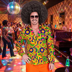 Déguisement Chemise Année 70 Groovy Style Adulte / Chemise Disco année 70 groovy style / La Maison Du Déguisement