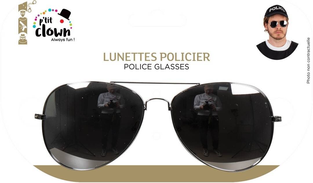 Lunettes Police / Lunettes Policière miroir / La Maison Du déguisement