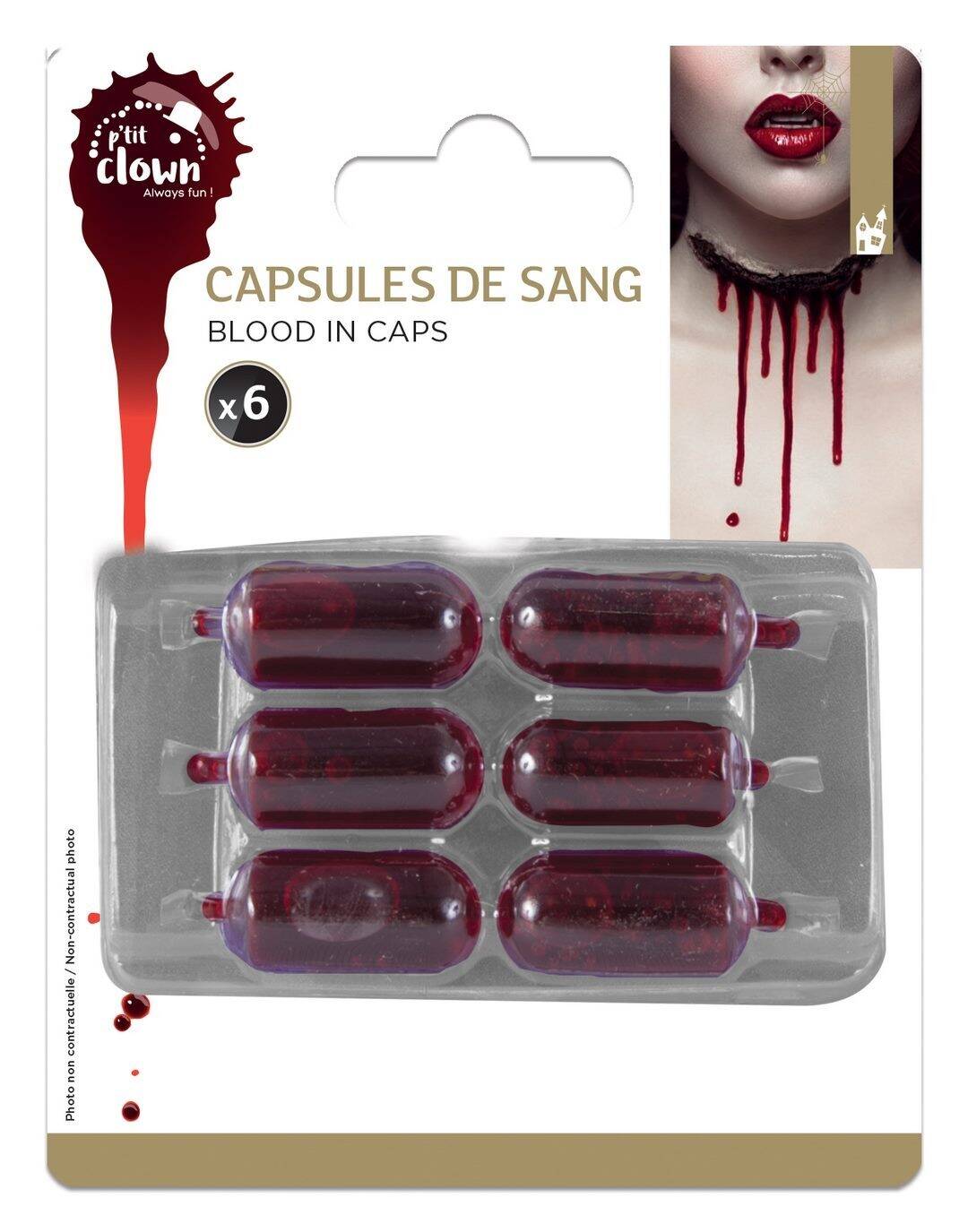 Capsules De Faux Sang / 6 Gélules Sang / La Maison Du déguisement
