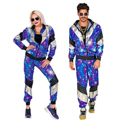 Déguisement Jogging Disco Année 80s Imprimé Galaxie / Costume survêtement Année 80 Disco / La Maison Du déguisement