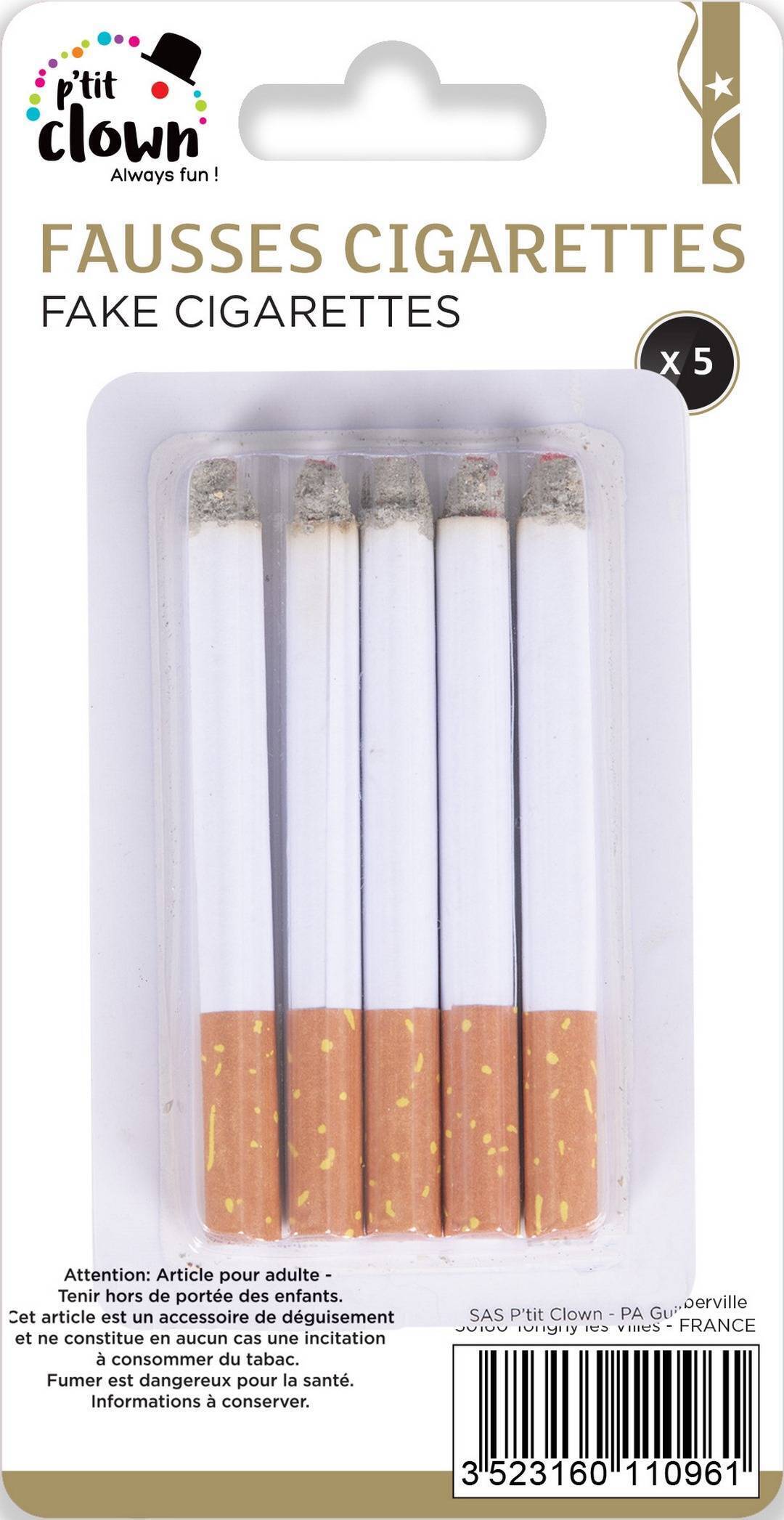 Fausses cigarettes / 5 cigarettes factices / La Maison Du Dguisement Fausses cigarettes / 5 cigarettes factices / La Maison Du Dguisement