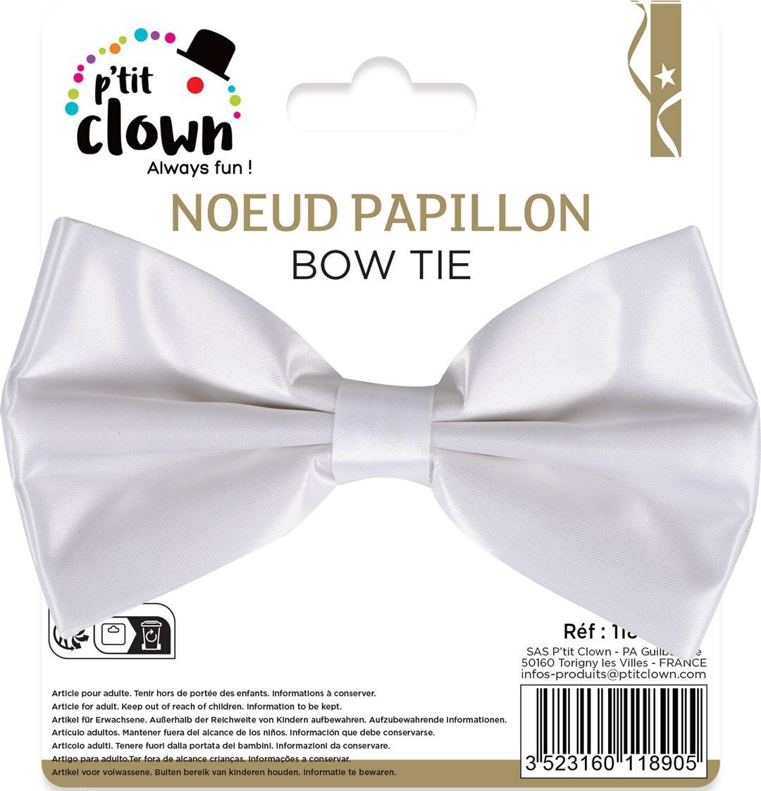 Noeud Papillon Blanc / Noeud Papillon Blanc Réglable et Satiné / La Maison Du Déguisement