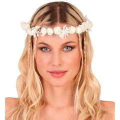 Bandeau Couronne de Fleurs Blanc / Serre Tête de Fleurs / Diadème Fleurs Blanc / La Maison Du Déguisement