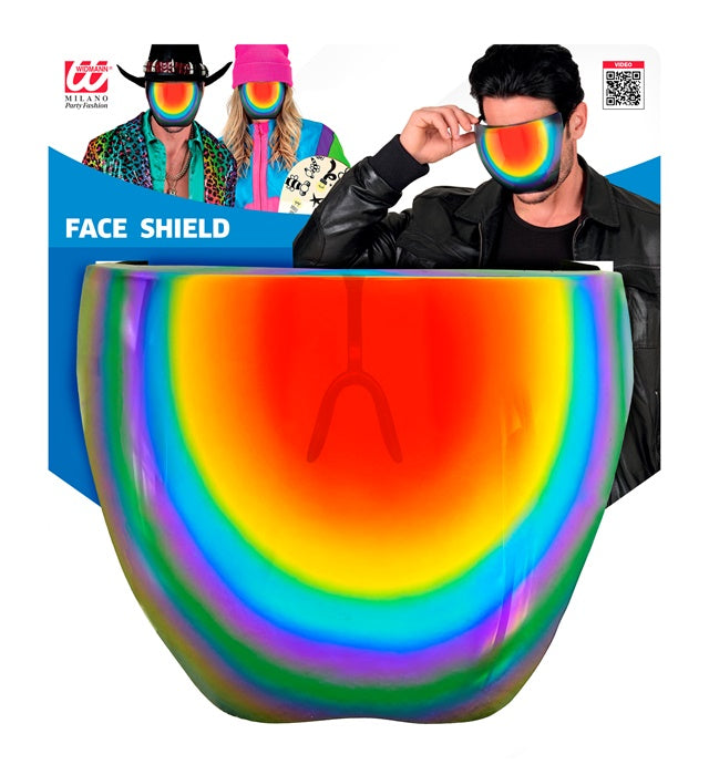 Lunettes Écran Facial Miroir Multicolore  / Face Shield Mirror Lens Arc en Ciel / La Maison Du Déguisement