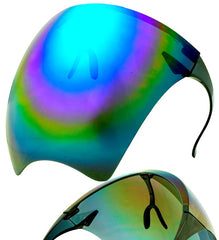 Lunettes Écran Facial Miroir Bleu Et Violet / Face Shield Mirror Lens Blue et Purpel / La Maison Du Déguisement