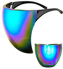 Lunettes Écran Facial Miroir Bleu Et Violet / Face Shield Mirror Lens Blue et Purpel / La Maison Du Déguisement