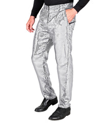 Déguisement Pantalon Argent Party Fashion / Pantalon sequins Argent luxe / La maison du déguisement