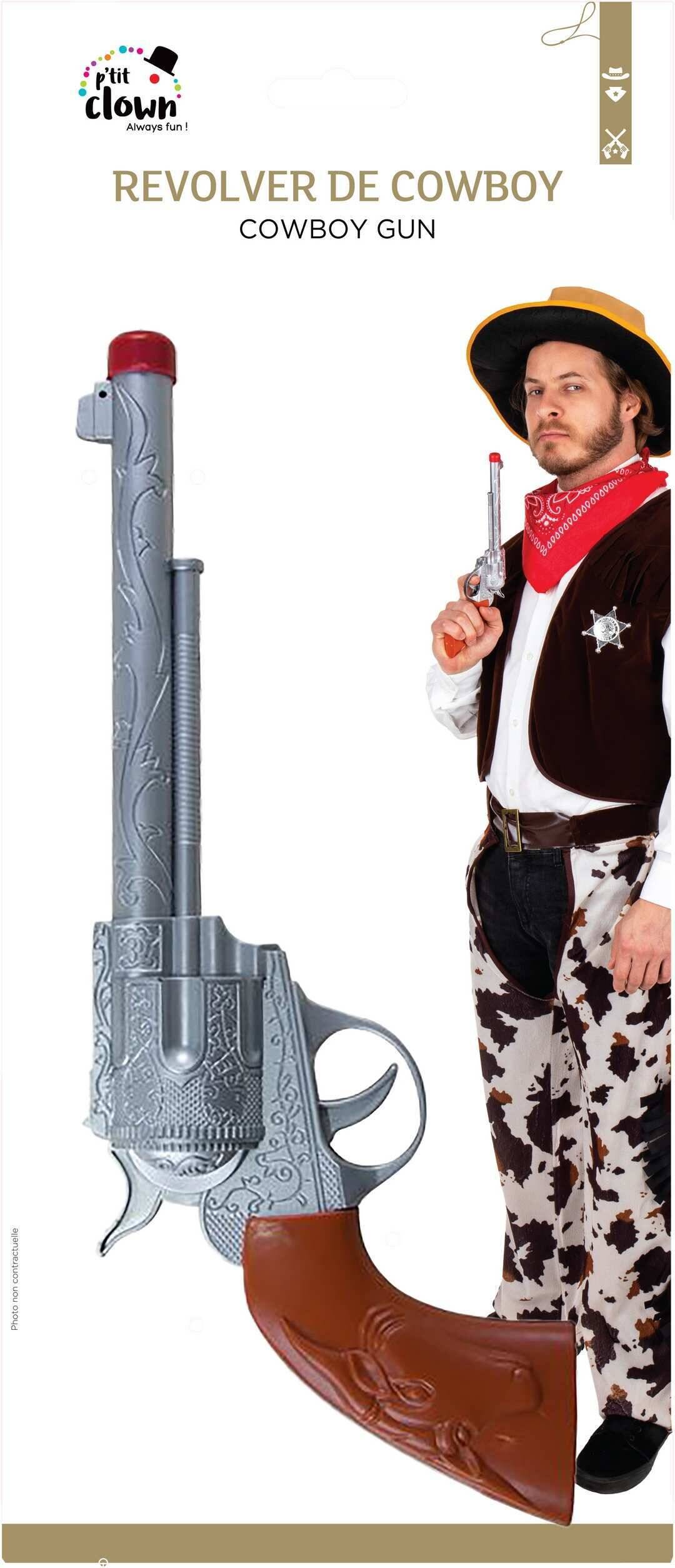 Pistolet de Cowboy Argent / Revolver De Cowboy / Pistolet Western Argent / La Maison Du Déguisement