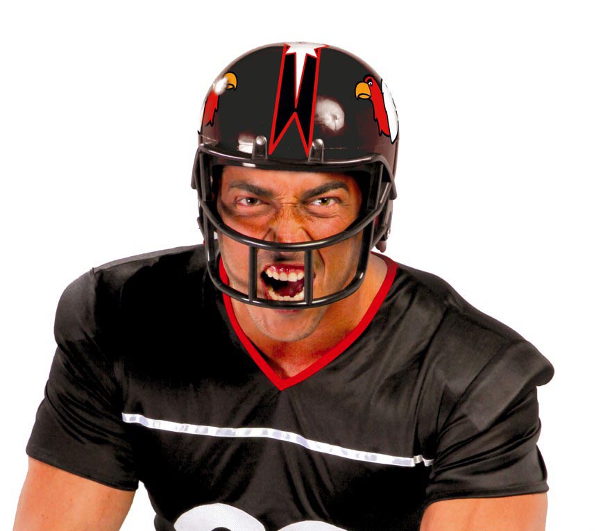 Casque de football américain Noir / Casque Football USA, États-Unis Noir / La Maison Du Déguisement