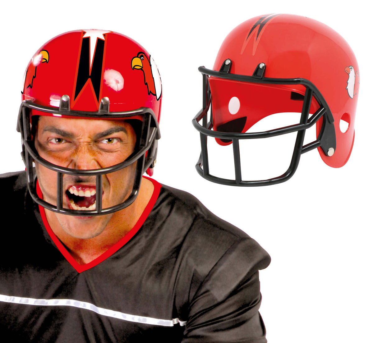 Casque de Football Américain Rouge / Casque Football USA, États-Unis Rouge / La Maison Du Déguisement