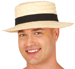 Chapeau Canotier Beige / Chapeau Gondolier Paille / Chapeau De Paille Canotier / La Maison Du déguisement