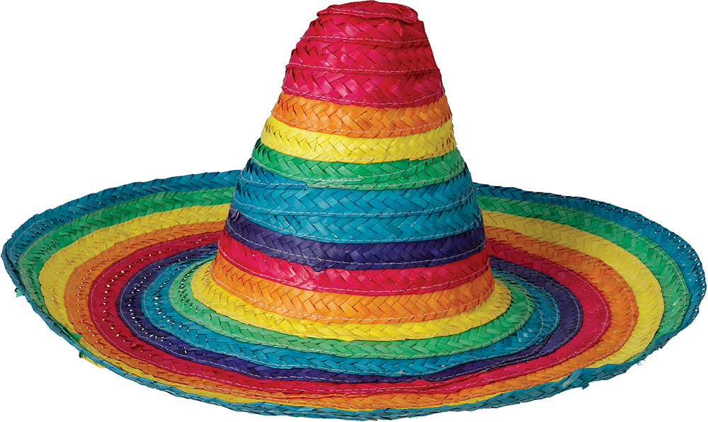 Sombrero Mexicain Maille Multicolore / Sombrero en Paille Multicolore Mexicain / La Maison Du Déguisement