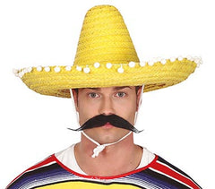 Chapeau Sombrero Paille Jaune / Sombrero Mexicain Paille / La Maison Du Déguisement