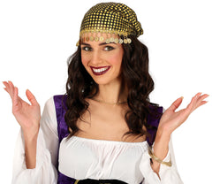 Bandana Belly Dance / Foulard Pitonisa Avec Pièces De Monnaie / Bandana Gitane / La Maison Du Déguisement