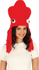 Chapeau Poulpe Rouge / Chapeau pieuvre Rouge / Chapeau Calamar Rouge / La Maison Du Déguisement