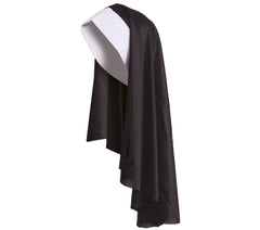 Coiffe Bonne Soeur avec Collerette / Set Nonne Tissu Noir avec Bandeau et Col Blanc / La Maison Du Déguisement