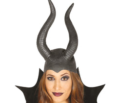 Coiffe Démon Maléfique Latex / Casque Latex Avec Cornes Souple / La Maison Du Déguisement