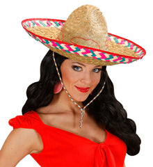 Sombrero Paille Naturelle / Sombrero en Paille Mexicain / La Maison Du Déguisement