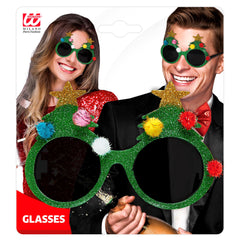 Lunettes Sapin De Noël Décoré / Lunettes Arbre De Noël Scintillantes / La Maison Du Déguisement