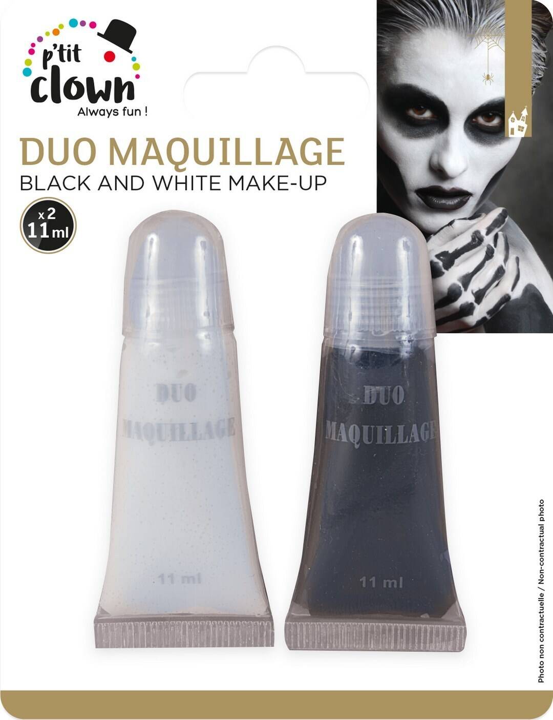 Maquillage Duo Fard Blanc et Noir / Duo Maquillage Noir et Blanc / La Maison Du Déguisement