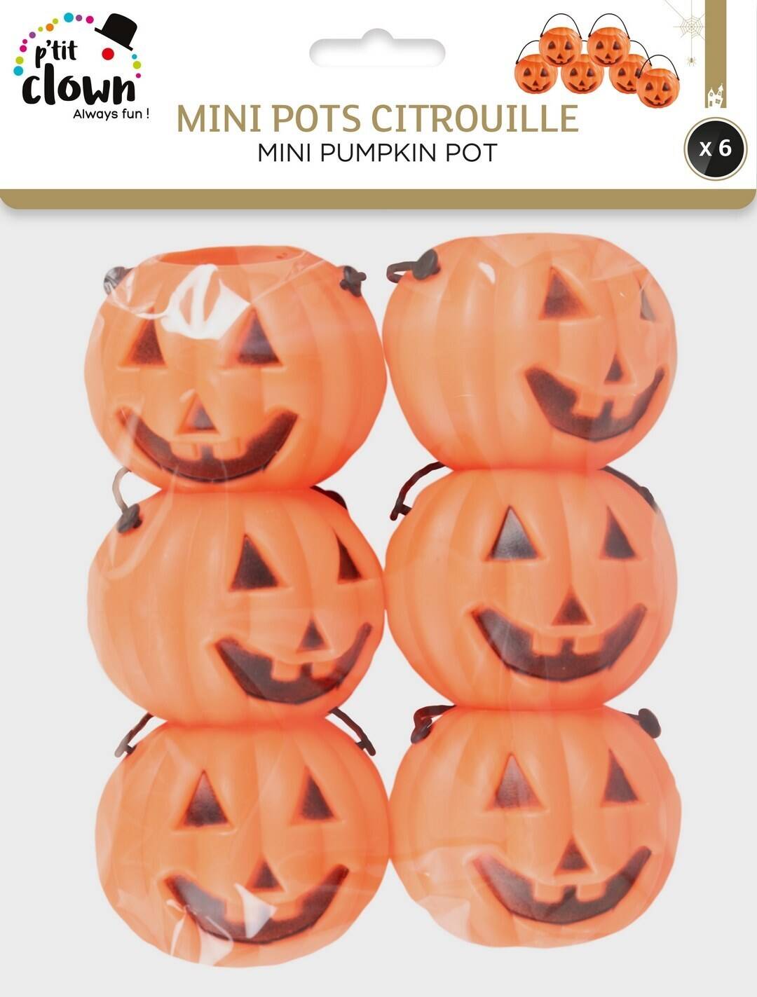 Mini Chaudrons Citrouilles / Mini Pots Citrouille Lot de 6 pièces / La Maison Du Déguisement