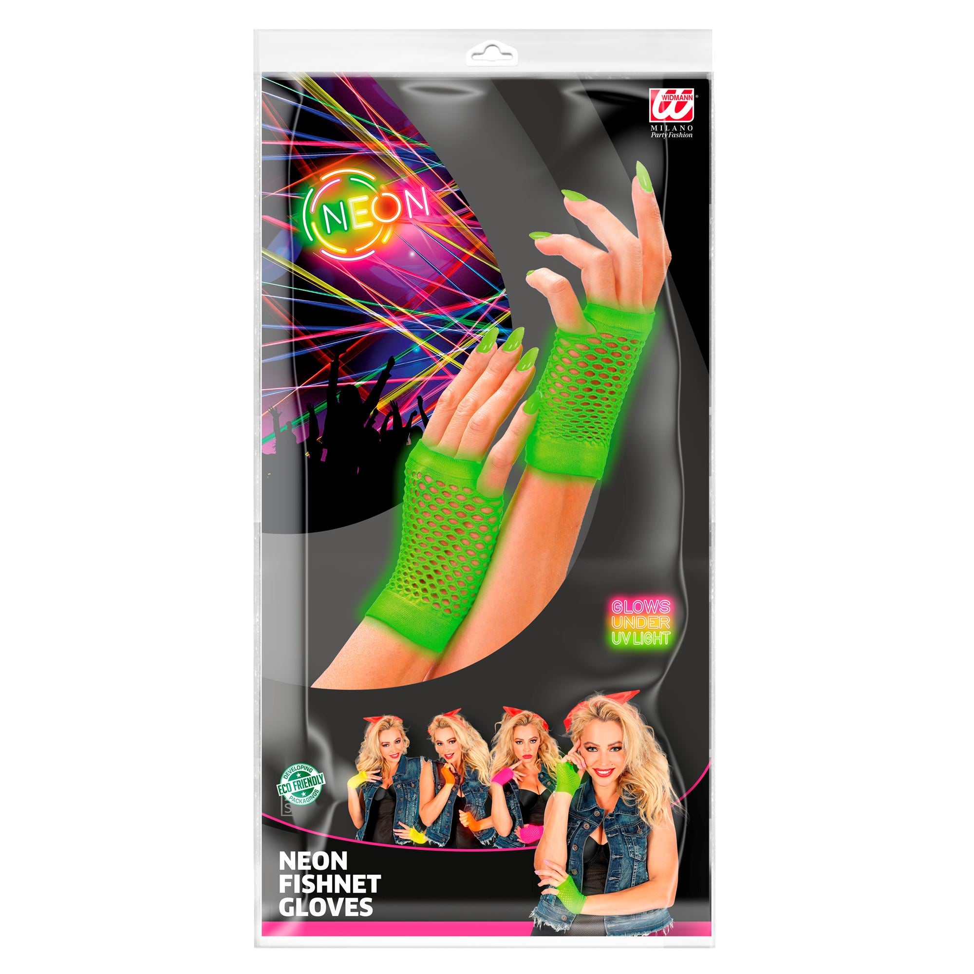Mitaines En Résille Vert Fluo / Gants Résille Neon Vert / Gants En Maille Vert Fluo / La Maison Du Déguisement