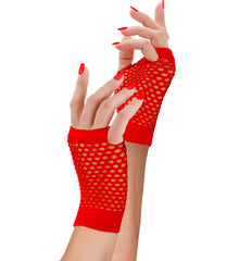 Mitaines En Résille Rouge / Gants Résille Rouge / Gants En Maille Rouge / La Maison Du Déguisement