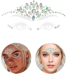 Strass Autocollant Pour Le Visage Diamants Argent / Bijoux Paillettes Autocollantes Diamond Argent / La Maison Du Déguisement